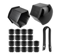 Cache-écrous de roues 17 mm, 20 x cache-boulons de pneus avec outil de démontage, Universel pour toutes marques de voiture, Cache-vis jante en plastique, Ø 1,7 cm, Cache écrou de roue avec tête de vis