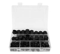 Cache-écrous hexagonaux de protection, lot de 145, en polyéthylène noir, haute précision, pour voiture, bricolage, moto et accessoires de fixation industrielle.