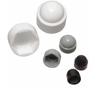 Cache-écrous plastique blanc hexagonaux - diamètre 14 mm - 100 pièces - DIN 985 GOETTGENS SA