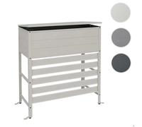 Cache en aluminium pour climatisation/échangeur thermique HWC-P94 couvercle de coffre de rangement 110 x 96 x 43 cm ~ gris-blanc