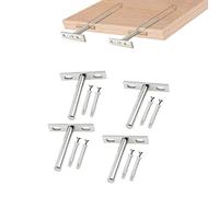 Caché en Bois de Support Mural 4 Pièces Support caché en Forme de T Flottante Fixation Murale Caché Invisible pour Tablette Flottante Support Plateau Flottant en Bois Dissimulé à Fixation Murale