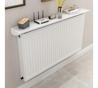 Cache-étagère réglable pour radiateur 60-160 cm - Protection anti-poussière, sans perçage, anti-fumée, idéal pour chambre à coucher et salon, 15 cm de large, finition blanche élégante