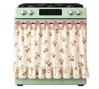Cache-Four | 76x56 Cm Mélange Coton Ruban Noué,Drapé De Jupe De Four Pour Porte,Pour Lave-Vaisselle Placard Électroménager Maison Appartement Chalet Pendaison Crémaillère Fête Vacances