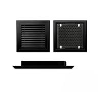 Cache-grille d'aération de plafond avec filtre à charbon actif en nid d'abeille, grille en plastique épais pour mur et mur latéral, 40 x 40 cm, noir, améliore la qualité de l'air