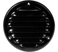 Cache grille d'aération en Noir Ø 10 cm - Ouvertures d'aération rondes pour soffite - Grille d'aération - Moustiquaire intégrée - Ventilation CVC, aluminium 100 mm