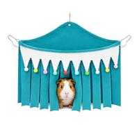 Caché hamac en Polaire pour Petits Animaux, abri d’Angle Suspendu avec Rideau à Franges, avec 3 Crochets métalliques pour cobayes, Lapins, Rats, furets, Chinchillas
