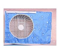 Cache Housse Climatiseur Extérieur, Conception à Rabat, Buses Pré-percées, Protection Solaire et Pluie, Installation Facile(Blue,94x70x37cm/37x27x14.6in)