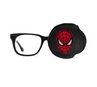 Cache-œil brodé réutilisable pour enfants et adultes - Pour amblyopie - Traitement par occlusion oculaire paresseux - Noir araignée (œil gauche)
