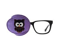 Cache-œil brodé réutilisable pour enfants et adultes - Pour amblyopie - Traitement par occlusion oculaire paresseux - Violet (couvre-œil droit)