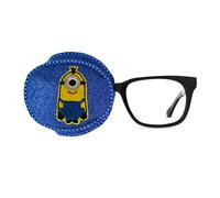 Cache-œil brodé réutilisable pour enfants et adultes pour amblyopie Traitement par occlusion oculaire paresseux MinBlue (couvre-œil droit)
