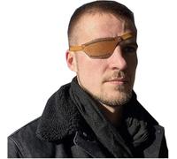 Cache-œil De Pirate Punk en Cuir PU, Masque D’œil Rétro Médiéval, Masque pour Un Seul œil, Bandeau avec Boucle De Bande élastique Réglable pour Les Femmes Hommes A, Brown Left