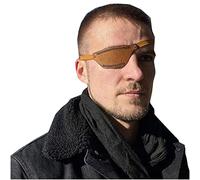 Cache-œil en cuir synthétique de style punk et pirate, style médiéval rétro, avec boucle élastique réglable pour homme et femme, jaune à droite