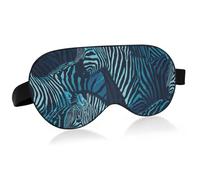 Cache-œil essentiel de voyage pour homme avec bande élastique réglable occultante pour camping, Amériques, zèbres, bleu et noir