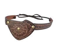 Cache-œil médiéval en cuir vintage en relief - Accessoire de lunettes médiéval pour homme - Jeu de rôle unique