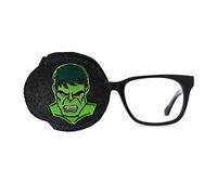 Cache-œil orthopédique brodé réutilisable pour enfants et adultes pour amblyopie, traitement par occlusion oculaire paresseux, Hulk Black (couverture pour l'œil droit)