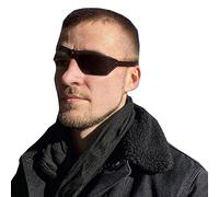 Cache-œil punk pirate en cuir synthétique, masque pour les yeux médiéval rétro, bandeau pour les yeux avec bande élastique réglable et boucle pour homme et femme, accessoires de cosplay (noir, gauche)