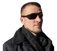 Cache-œil punk pirate en cuir synthétique, masque pour les yeux médiéval rétro, bandeau pour les yeux avec bande élastique réglable et boucle pour homme et femme, accessoires de cosplay (noir, droit)