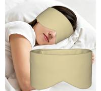Cache-œil uni imprimé jaune clair pour voyage et sieste quotidienne | Couvre-yeux à deux faces avec impression jaune clair solide pour les voyages et le repos du midi