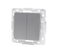 Cache interrupteur argenté à 1 voie avec 2 touches, qui allie élégance et fonctionnalité, rehaussant la décoration et optimisant l'utilisation de vos interrupteurs dans n'importe quel environnement.