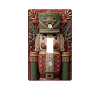 Cache-interrupteur Casse-noisette - Décoration festive rouge et verte - Plaques murales en thermoplastique - Taille standard