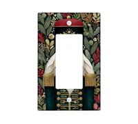 Cache-interrupteur Casse-noisette - Motif festif de vacances rouge et vert - Plaques murales en thermoplastique - Taille standard