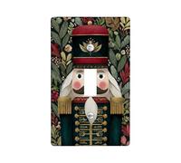 Cache-interrupteur Casse-noisette - Motif festif de vacances rouge et vert - Plaques murales en thermoplastique - Taille standard