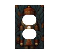 Cache-interrupteur Casse-noisette - Motif vacances bleu et rouge pour décoration festive - Plaques murales en thermoplastique - Prise duplex simple de taille standard