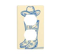 Cache-interrupteur décoratif pour cuisine, salle de bain, motif chaton mignon qui regarde hors de la botte de cowboy, 7 x 11,4 cm