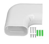Cache-Ligne Plat coudé, Gaine PVC décorative pour Mini Split AC 5-10HP, | PVC robuste finition lisse peinture facile masque les lignes design 2 pièces vis chevilles incluses pose simple usage