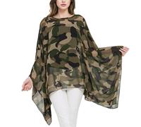 Cache-maillot de bain en mousseline de soie pour femme style bohème avec motif chauve-souris, camouflage, Taille unique