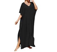 Cache Maillot De Bain Femme Crochet Kaftan Robe Grande Taille Plage Ete Mi Longue Kimono Cache-Maillots Et Sarongs Pareo Caftan Gaze Coton Chemise Qui Le Ventre Boheme