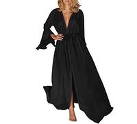 Cache Maillot De Bain Femme Plage, Kimonos Longs Et Fluides D'éTé pour Cardigans BohèMes en Mousseline à Fleurs Hauts De Plage Chic