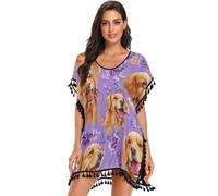 Cache-maillot de bain Golden Retriever pour femme Violet, Golden Retriever Dogs Violet, Taille L