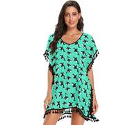 Cache-maillot de bain léger en tricot fluide pour les réunions de vacances, Orca Whale Pattern Animal, Medium