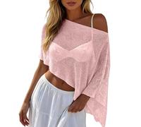 Cache-maillot de bain pour femme - Tissage ouvert transparent - Ouverture sur le devant - Léger - Séchage rapide - Cardigan d'été prêt à l'emploi - Drapé aéré - Châle polyvalent