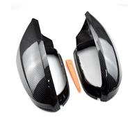 Cache-miroir Pour Audi A6 C7 S6 4G 2012-2018 Noir Brillant Remplacement Complet Avec Clips Rétroviseurs Latéraux De Porte De Voiture Caps Couvercle De Rétroviseur(Carbon Look)