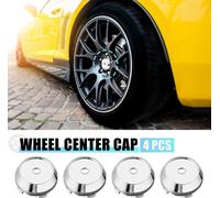 Cache Moyeu 60mm Diamètre 5 Clips Auto Voiture Pneu Centre Moyeu Capuchons Base Argenté 4 pièces