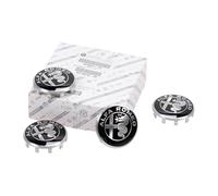 Cache Moyeux Centre de Jante Capuchons Original Noir Argent Logo Alfa Romeo 71808019