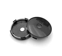 Cache Moyeux Lot De 4 Cache-moyeux Roue T60 60 Mm en Plastique ABS Noir Argent Chromé Cache Roue Centrale(Black)