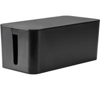 Cache Multiprise Z2301-B,Boîte de Rangement pour Câbles Électriques,Boite cache prise 23,5x11,5x12 cm,Boite rangement multiprise,Noir avec 2 Ouvertures Latérales