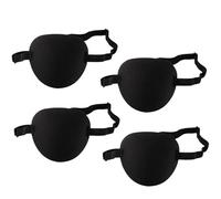Cache Oeil,4 Pièces Cache Oeil Adulte Enfant,Yeux de Pirate Patch,Patch d'Oeil Strabisme Ajustable Patchs Oculaires Médicaux Masque pour Les Yeux Gauche ou Droit Cosplay