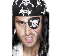 Cache oeil de pirate - SMIFFY'S - PVC noir - Tête de mort - Adulte