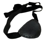 Cache Oeil Pirate Cosplay Pirate PU cuir oeil Patch couverture bandeau yeux équipement carnaval borgne accessoire Costume(Black)
