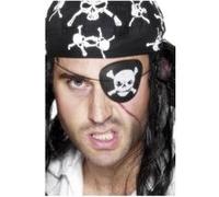cache-oeil pirate tête de mort adulte - smiffys Noir G