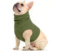 Cache Oreille Chien, Cagoule Chien Snood pour Oreilles Bandage Cou Protecteur Cou Chauffe-Cou Et Oreilles Dog Shirt with Neck(Vert armée, L)