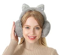 Cache Oreille pour Filles Femmes dans Peluche Mignonne Conception Fourreau d'oreille Hiver Douce Chaud Cache-Oreilles Pliable Ajustable Earmuff Protège Oreille de Ski Voyage Cadeau Noël