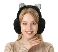 Cache Oreille pour Filles Femmes dans Peluche Mignonne Conception Fourreau d'oreille Hiver Douce Chaud Cache-Oreilles Pliable Ajustable Earmuff Protège Oreille de Ski Voyage Cadeau Noël