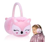 Cache-oreilles,Cache Oreille en Peluche pour Enfant Coupe-vent Couvre-Oreille de 3D Renard Mignon Earmuff Anti-froid pour Filles Garçon Protège Oreille Accessoire D'hiver Pour l'extérieur (Rose)