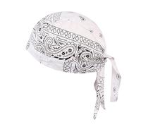 Cache-oreilles de vélo pour hommes et femmes en coton Bonnet de transpiration Bonnet Bandana Biker Wrap Séchage rapide Chapeau Biker Bandeaux Femmes Noir, Blanc., taille unique