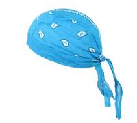 Cache-oreilles de vélo pour hommes et femmes en coton Bonnet de transpiration Bonnet Bandana Biker Wrap Séchage rapide Chapeau Biker Bandeaux Femmes Noir, bleu ciel, taille unique